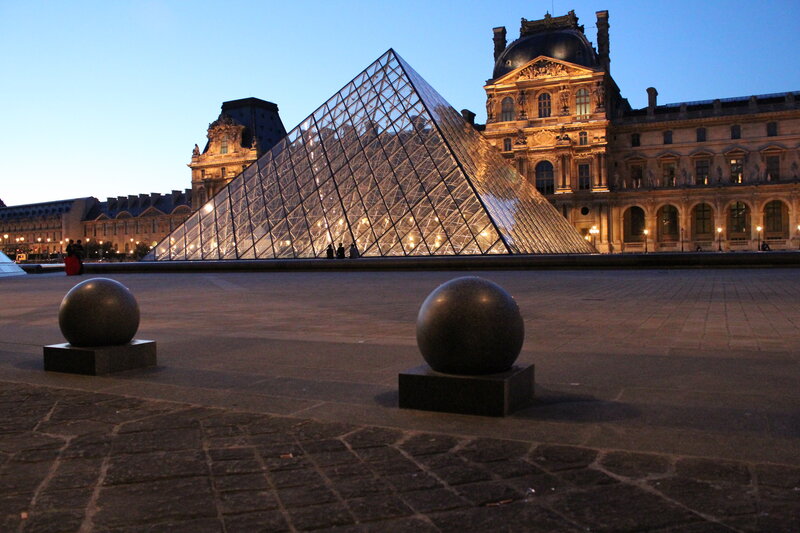 Louvre Pyramid at Dusk — Blue
