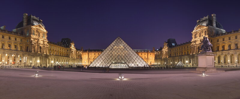 Louvre Pyramid at night