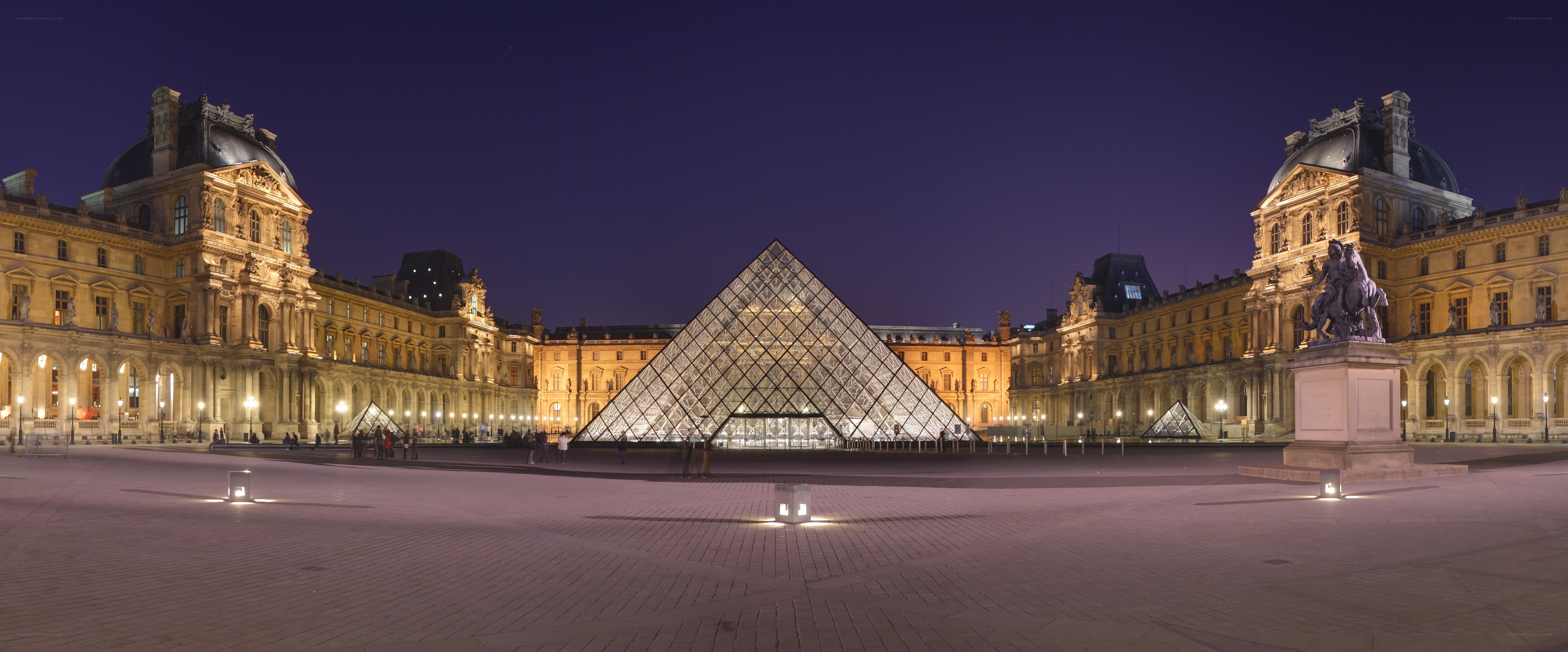 Louvre Pyramid at night
