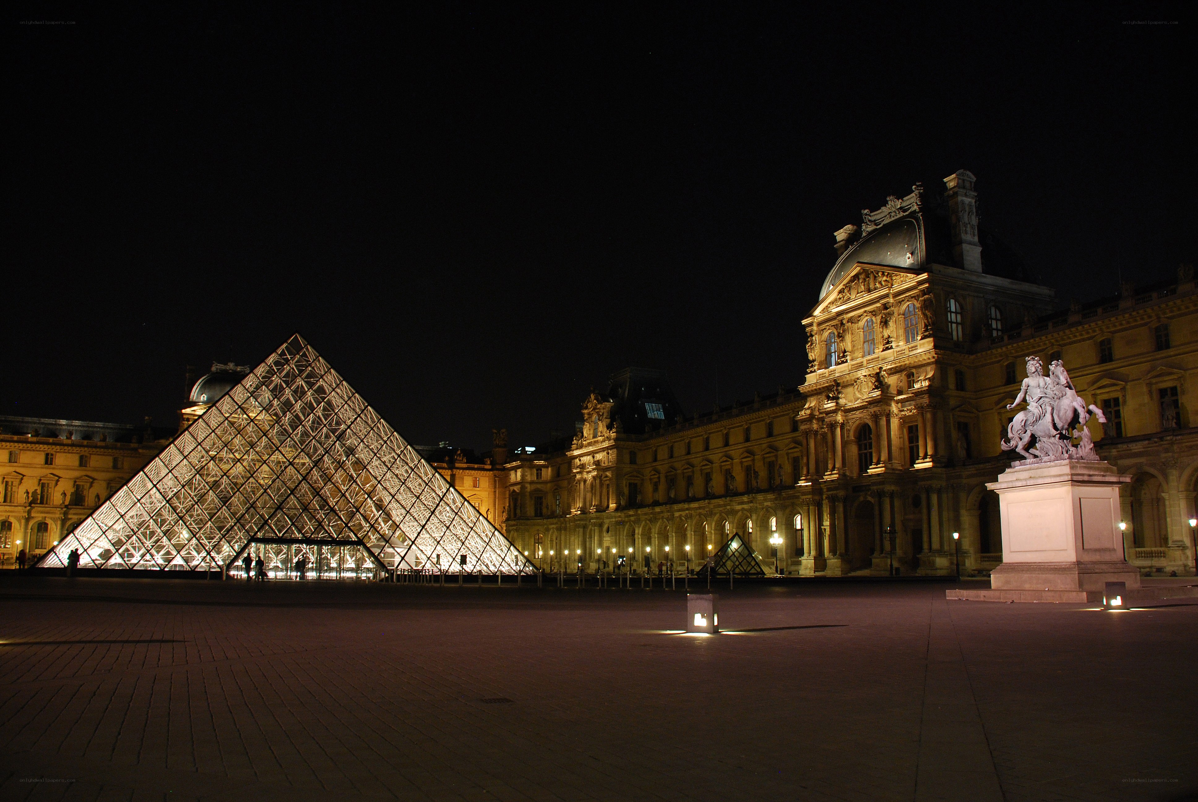Louvre Pyramid at Night