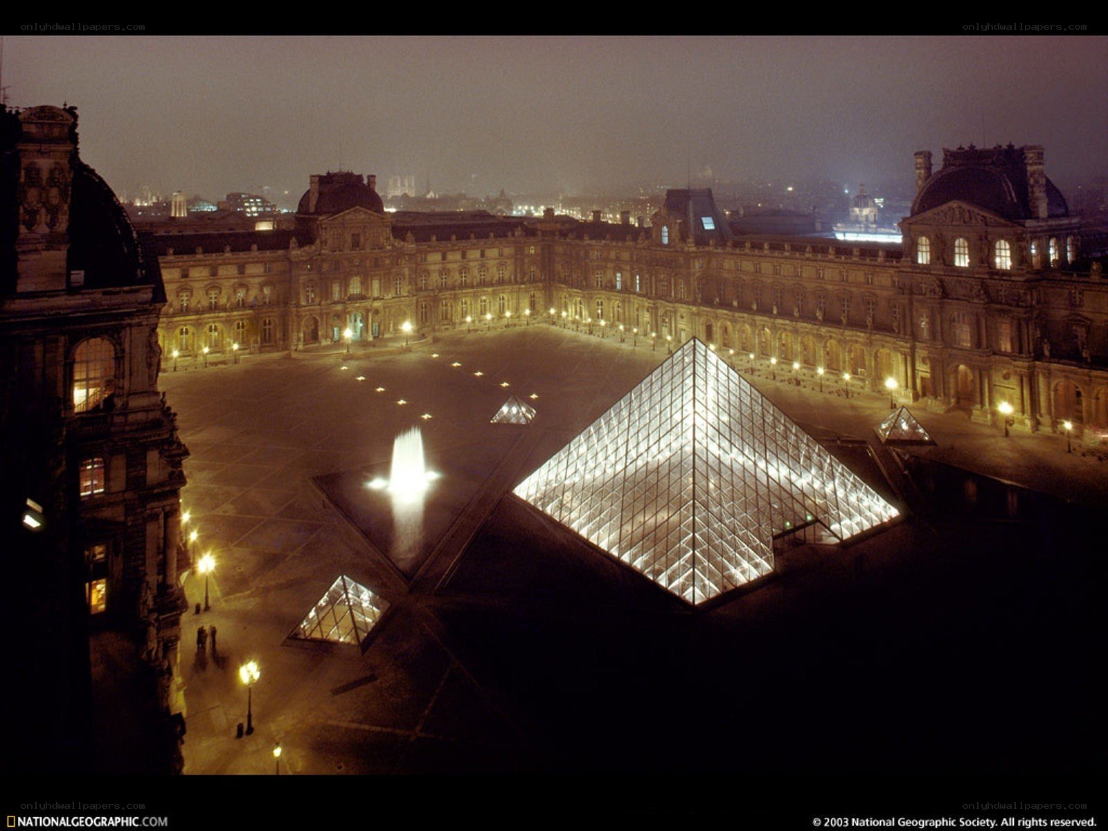 Louvre Pyramid at Night