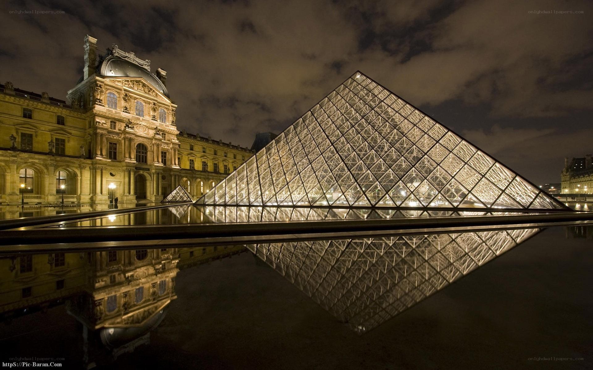 Louvre Pyramid at Night