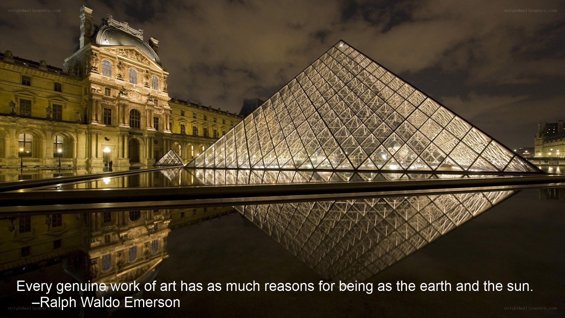 Louvre Pyramid at night