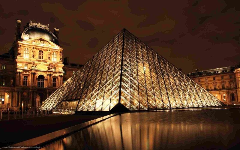 Louvre Pyramid at Night