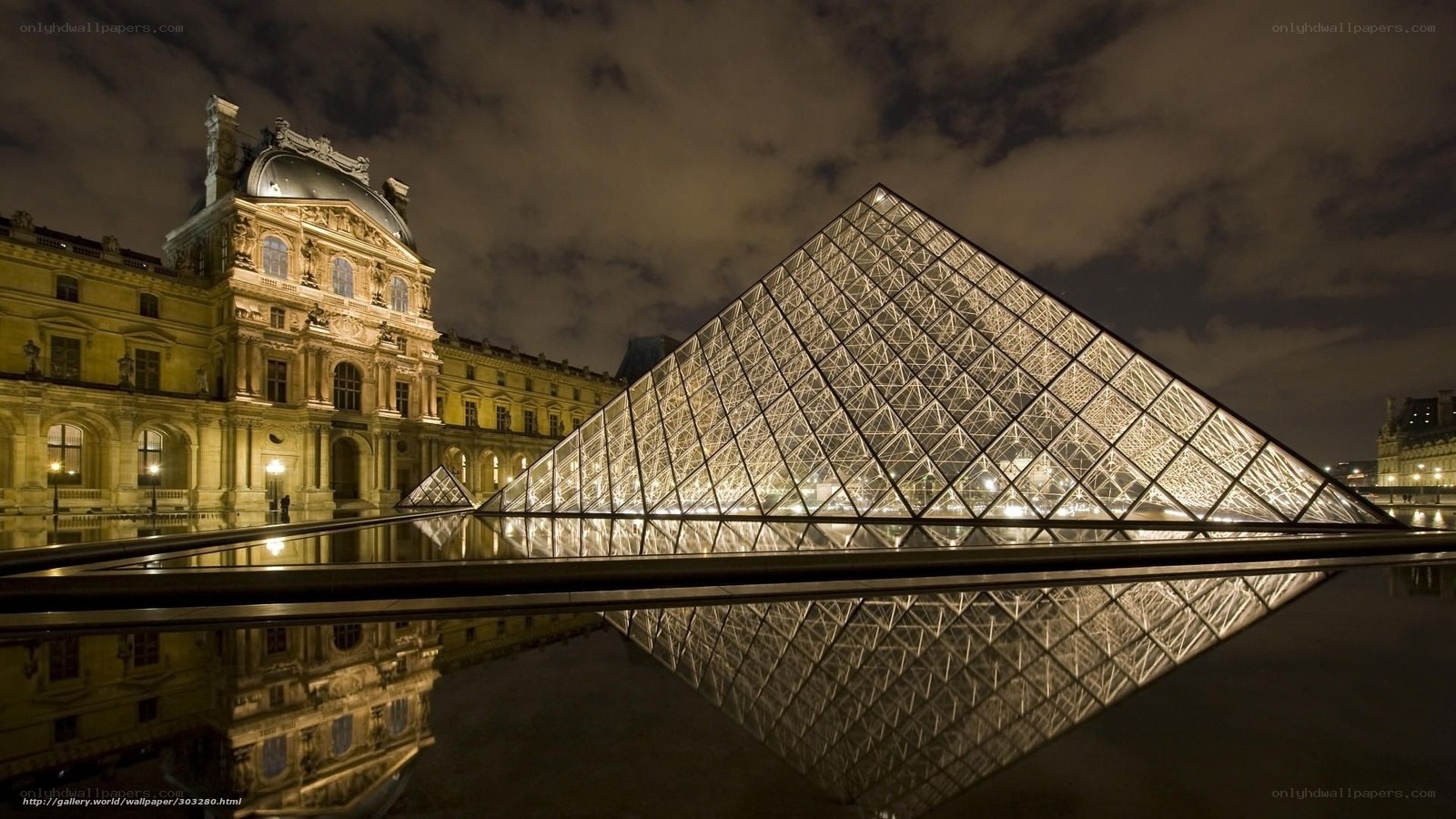 Louvre Pyramid at Night