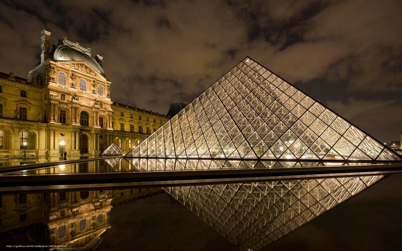 Louvre Pyramid at Night