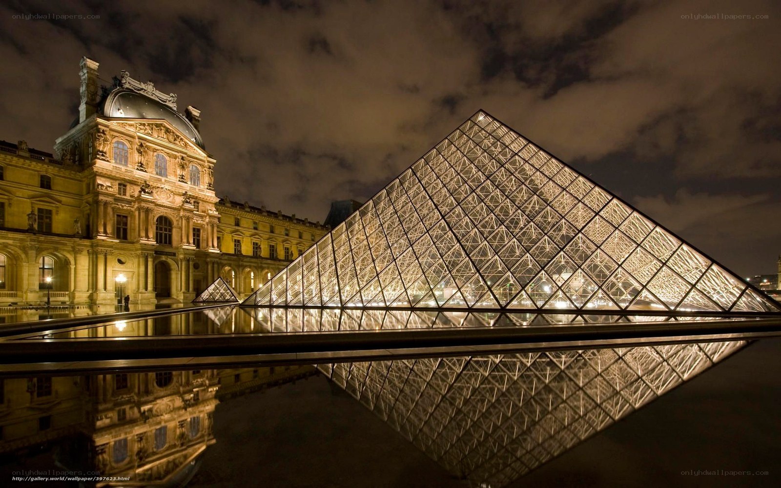 Louvre Pyramid at Night