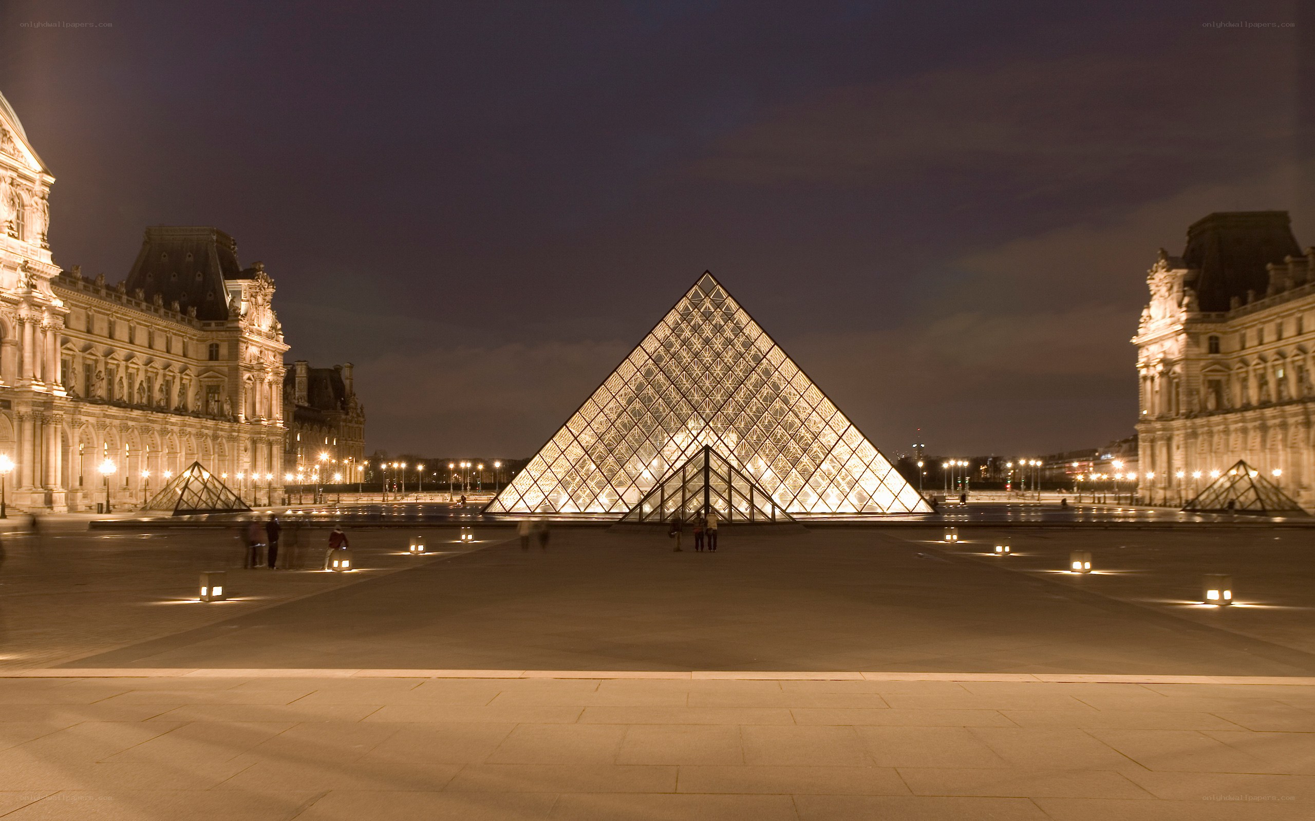 Louvre Pyramid at night