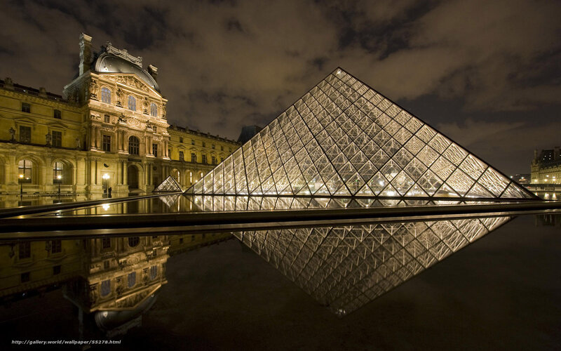 Louvre Pyramid at Night
