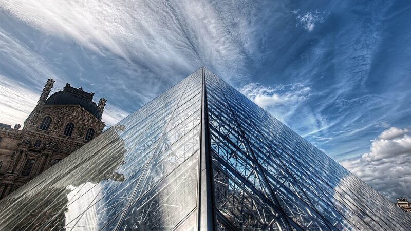 Louvre Pyramid — Blue, Dramatic