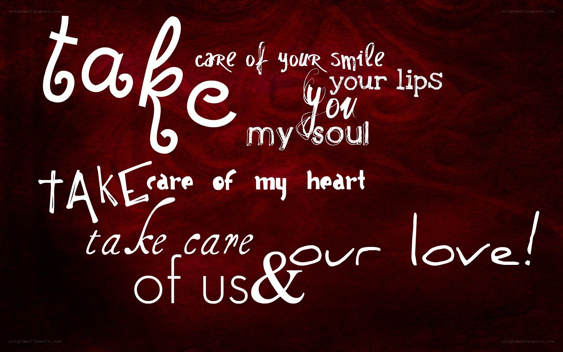 love and care text art