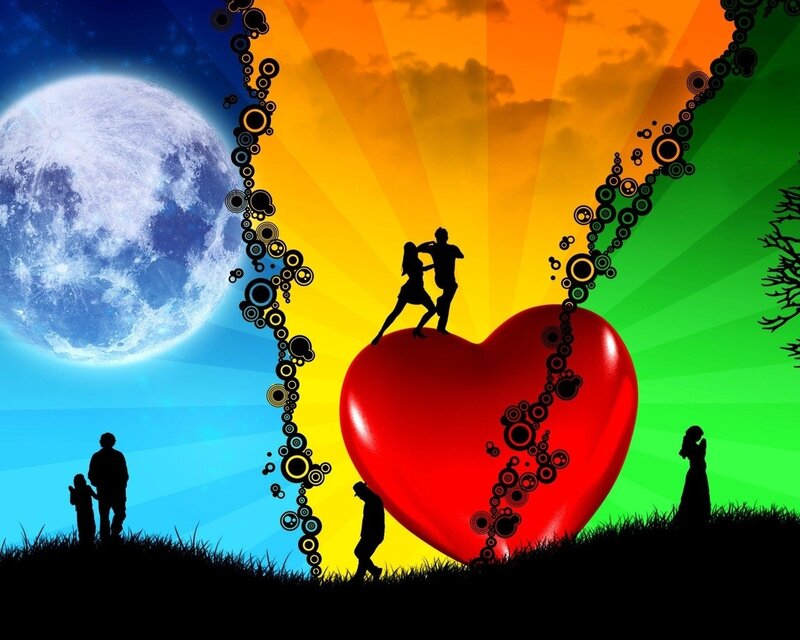 Love and family silhouettes