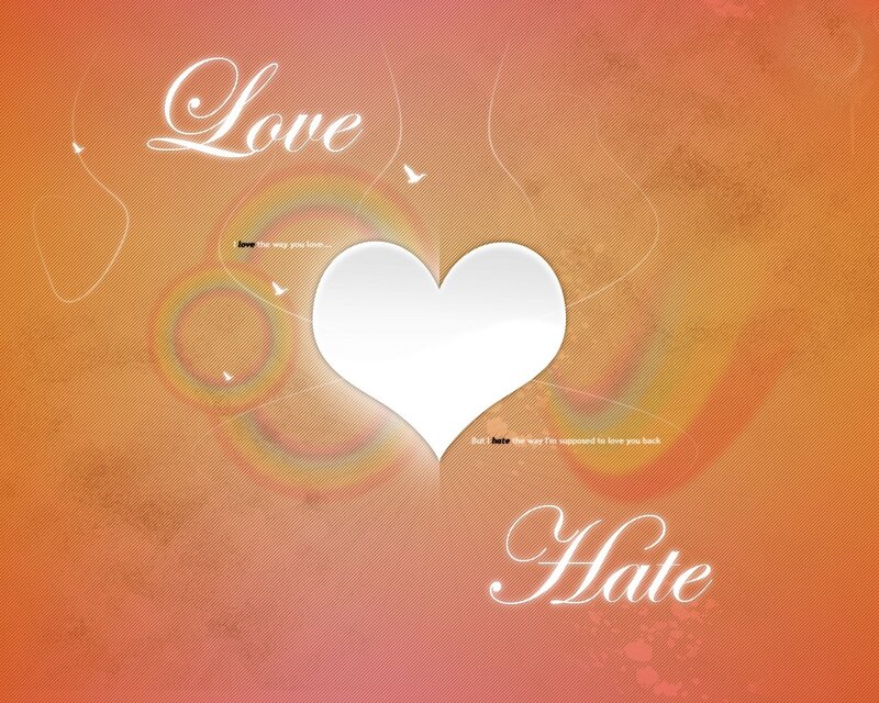 Love and Hate Heart Design