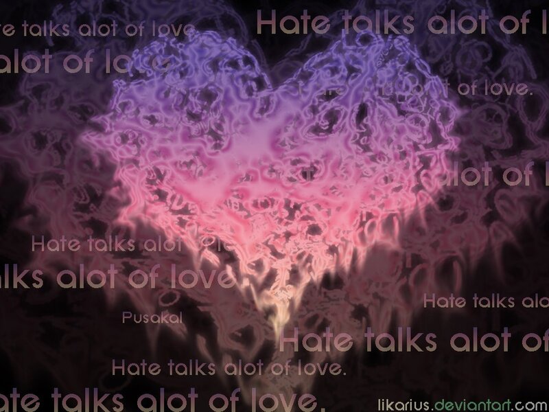 Love and hate text art