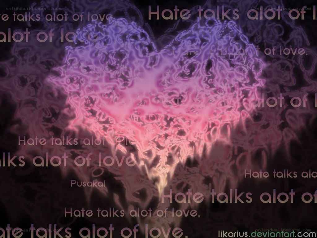 Love and hate text art
