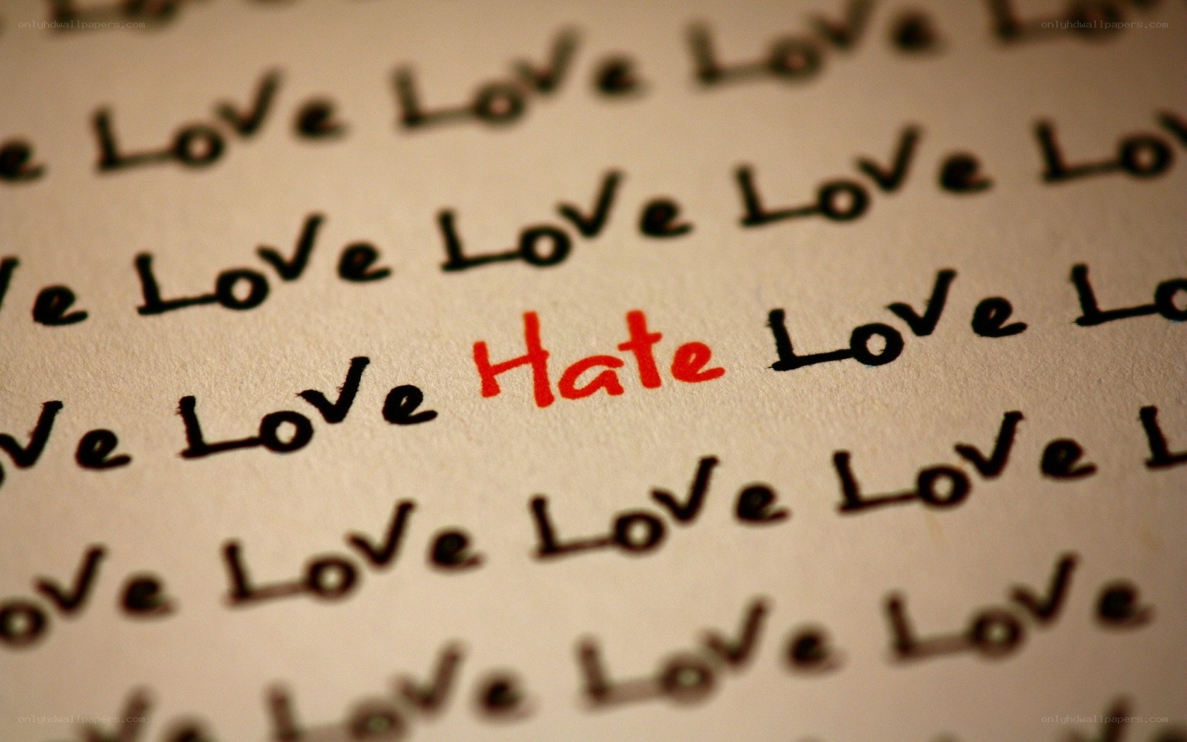 Love and hate words