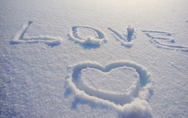 Love and Heart in Snow