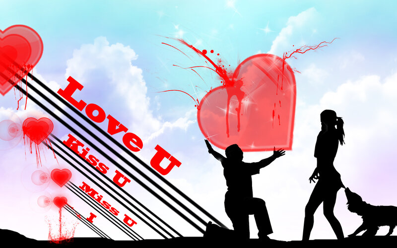 Love and heartbreak silhouettes