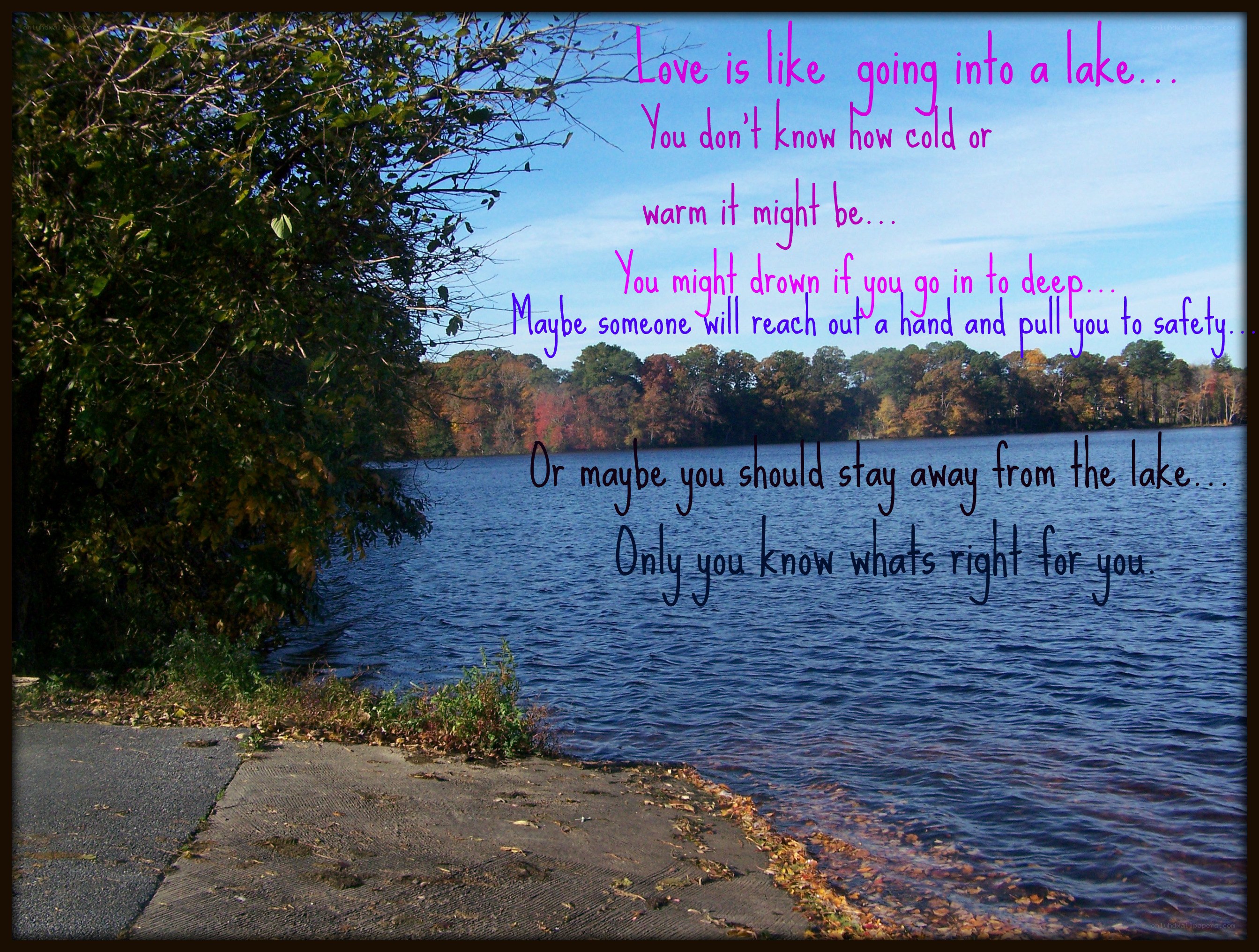 Love and lake metaphor