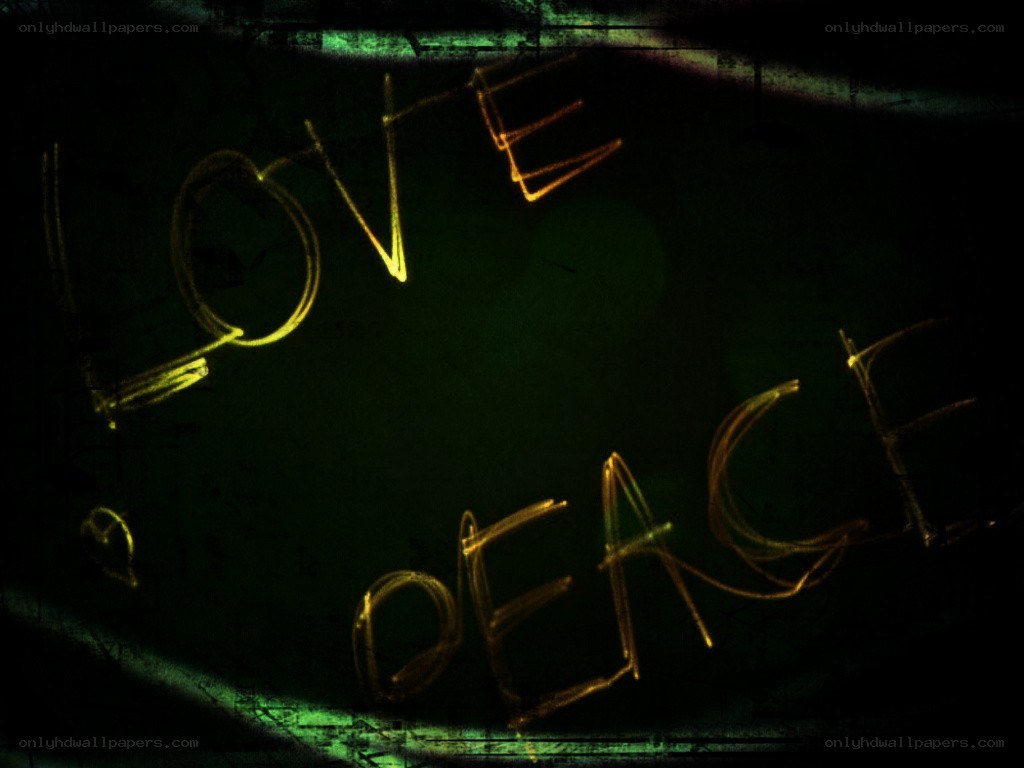 Love and peace written in light