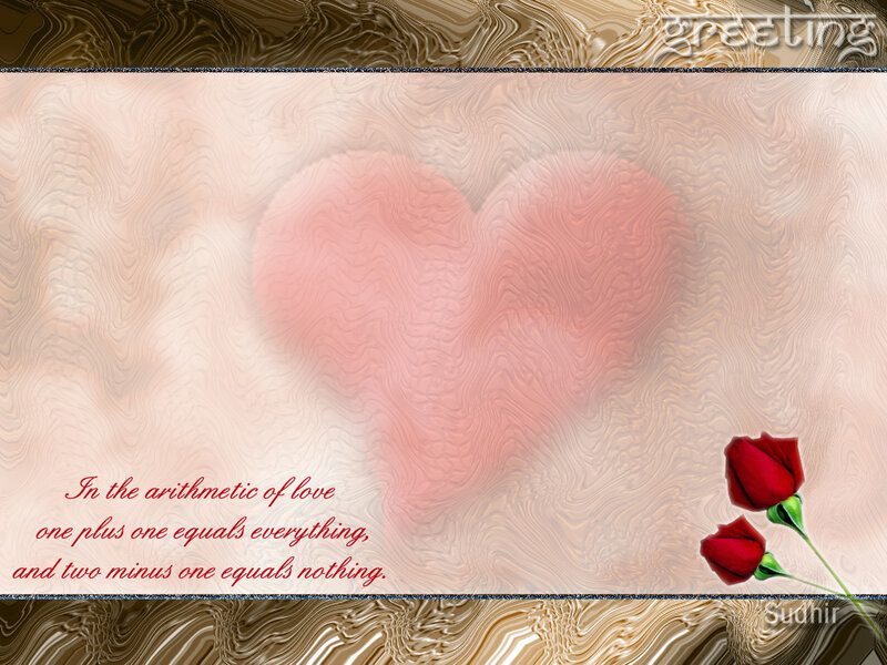 Love arithmetic quote card
