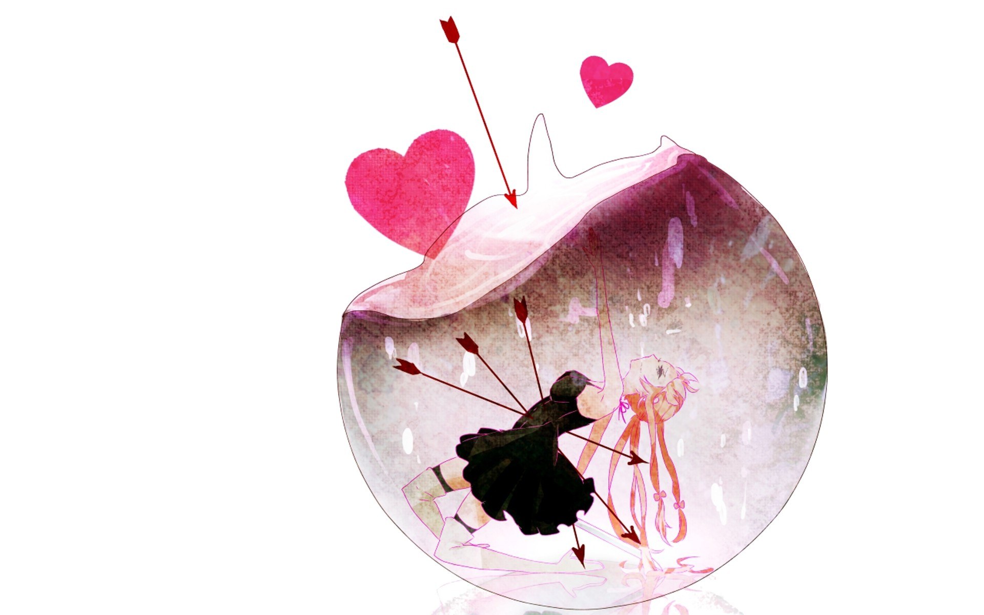 Love arrows in a bubble