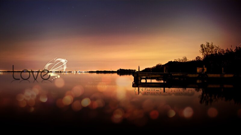 Love at dusk by the water