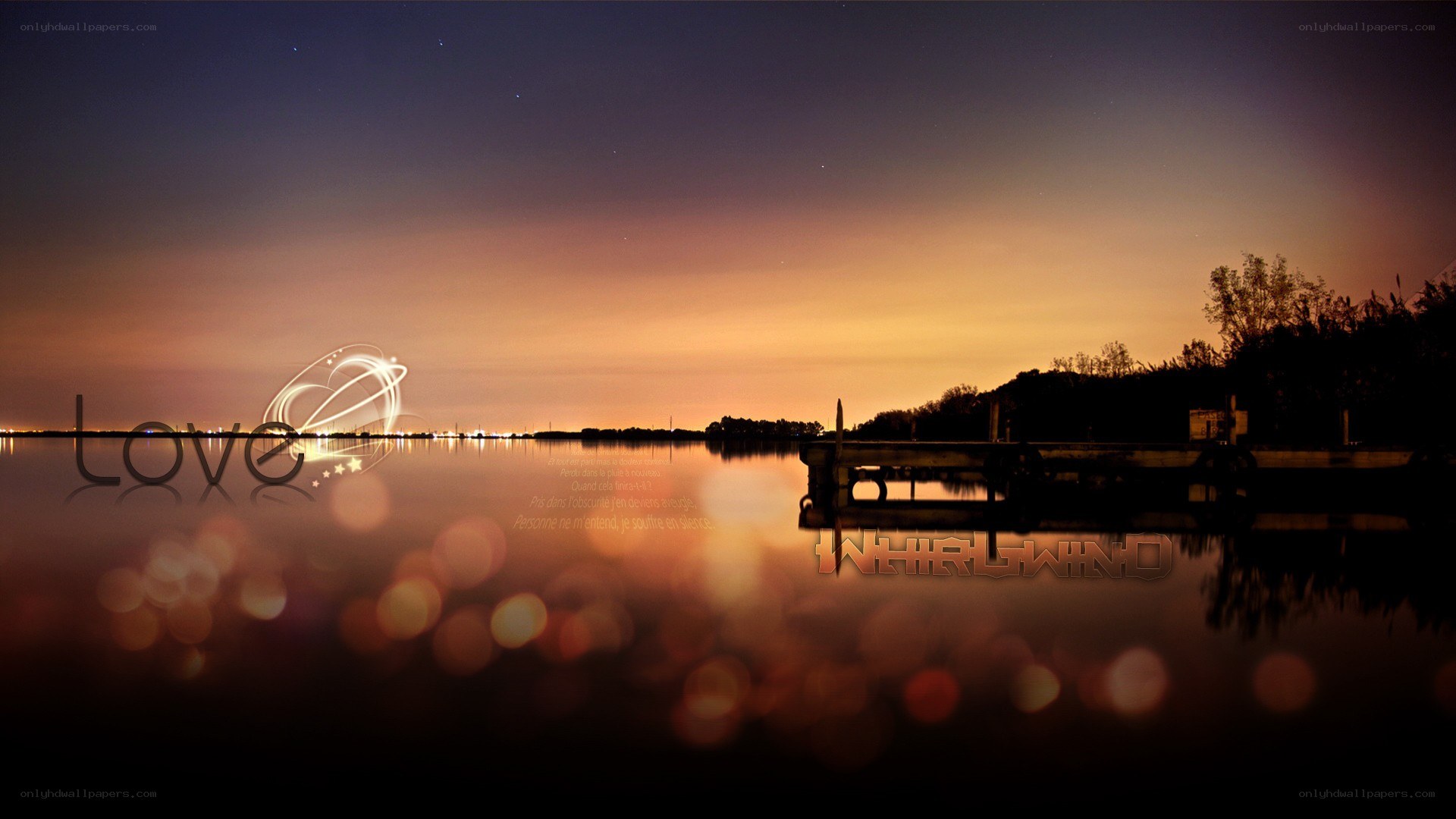 Love at dusk by the water