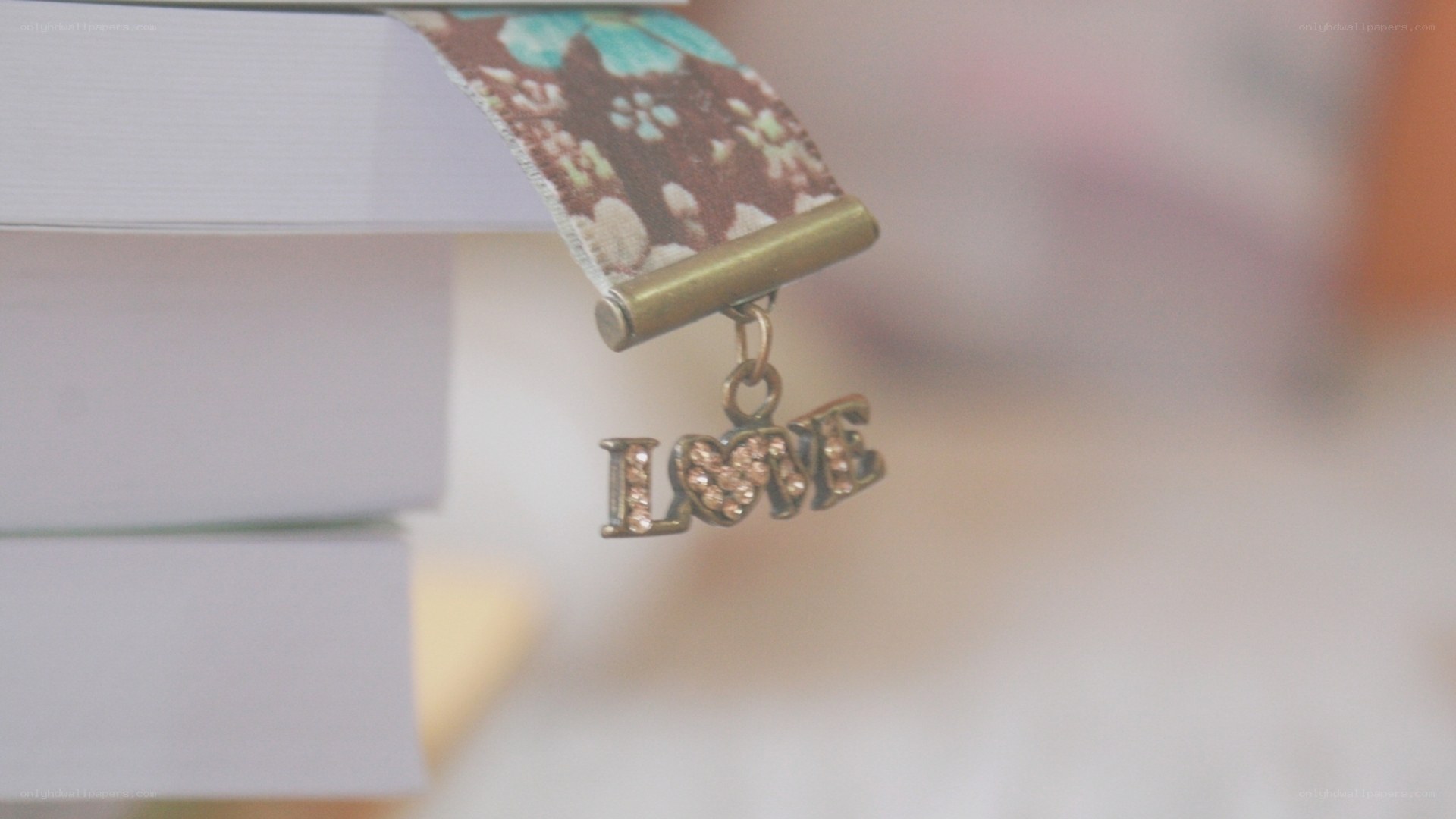 Love bookmark on book