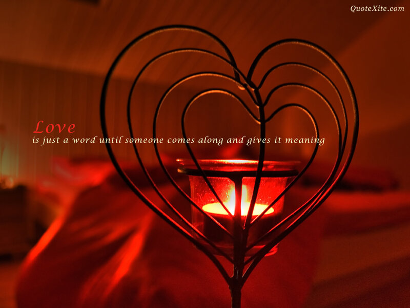 Love candle in heart frame