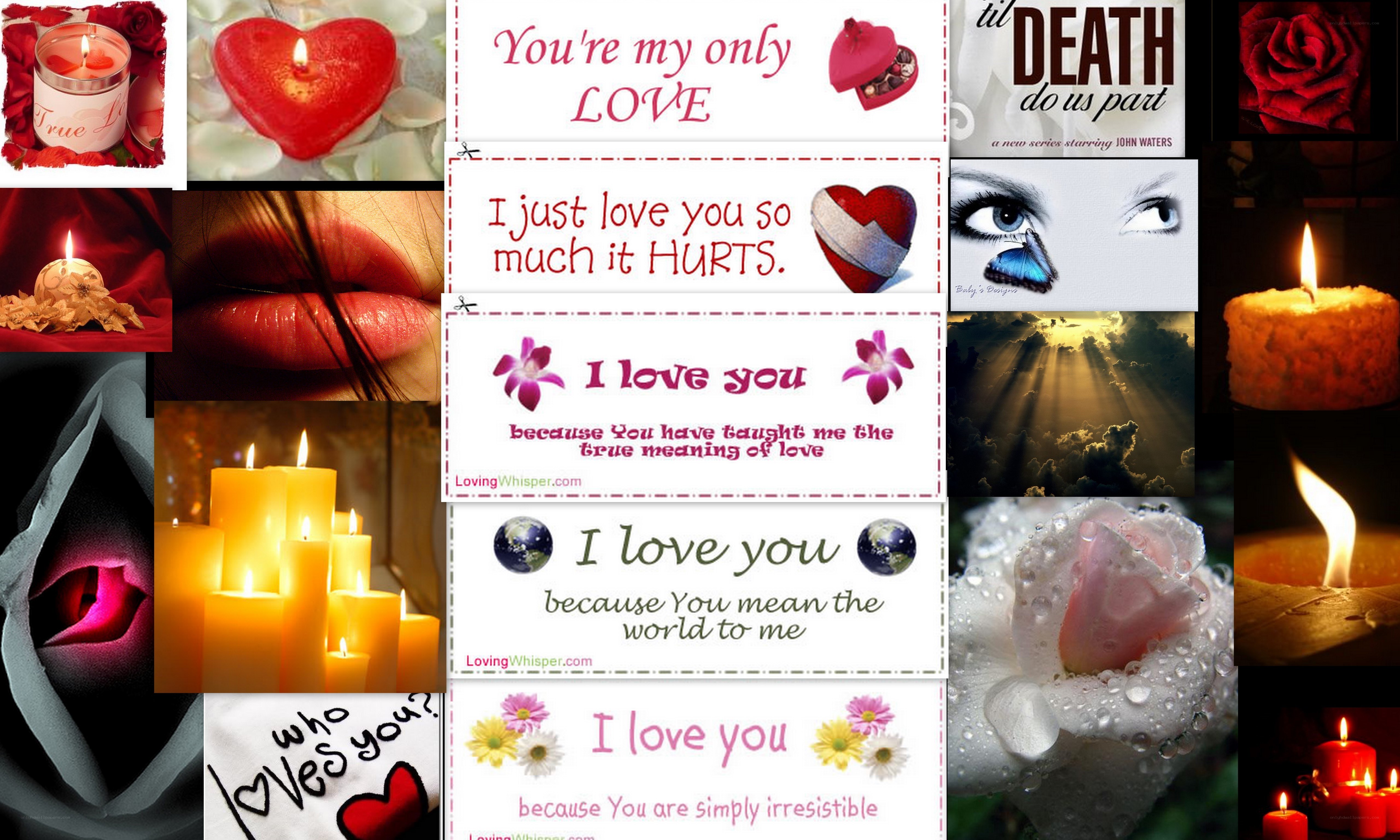 Love collage with quotes