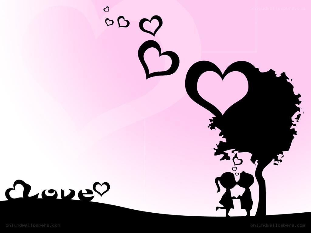 Love couple under heart tree