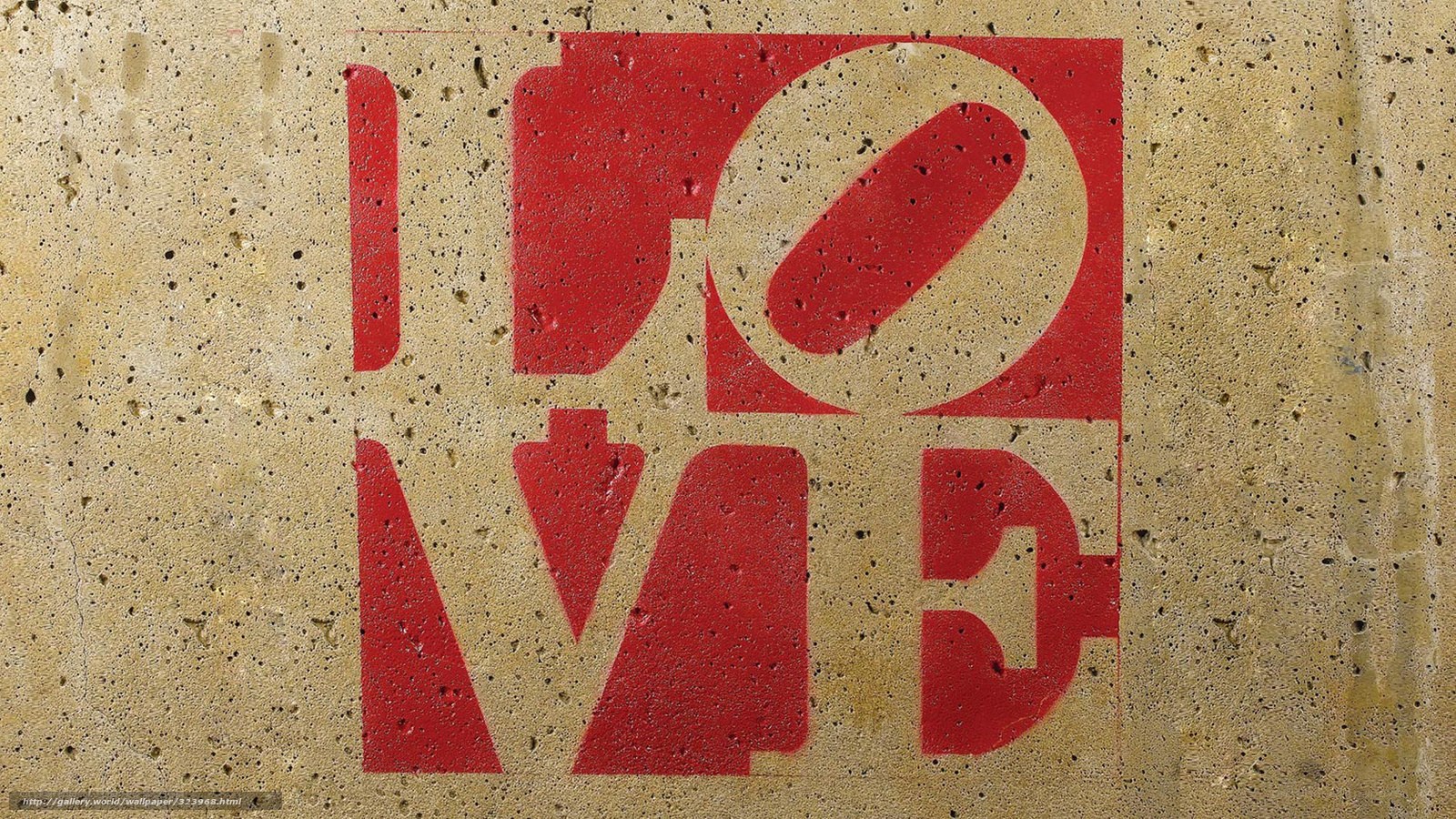 Love graffiti on concrete wall