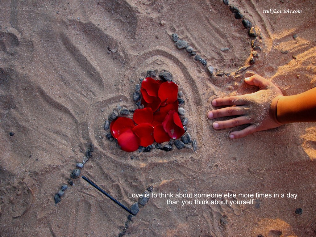 Love heart on the sand