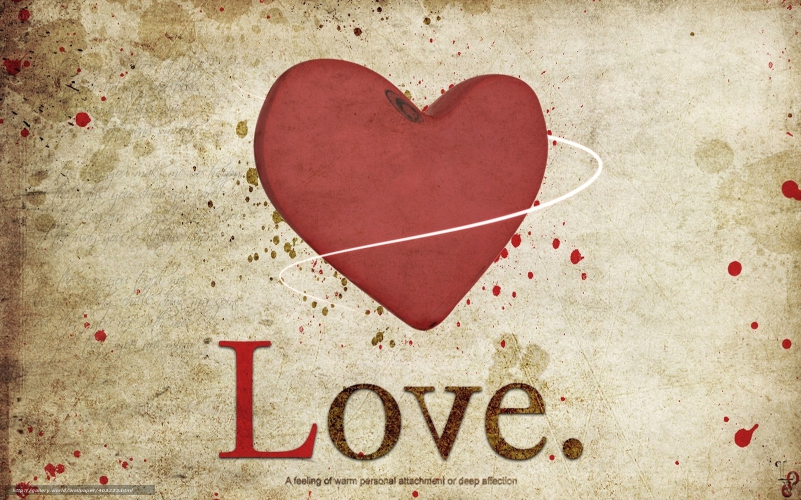 Love heart on vintage background