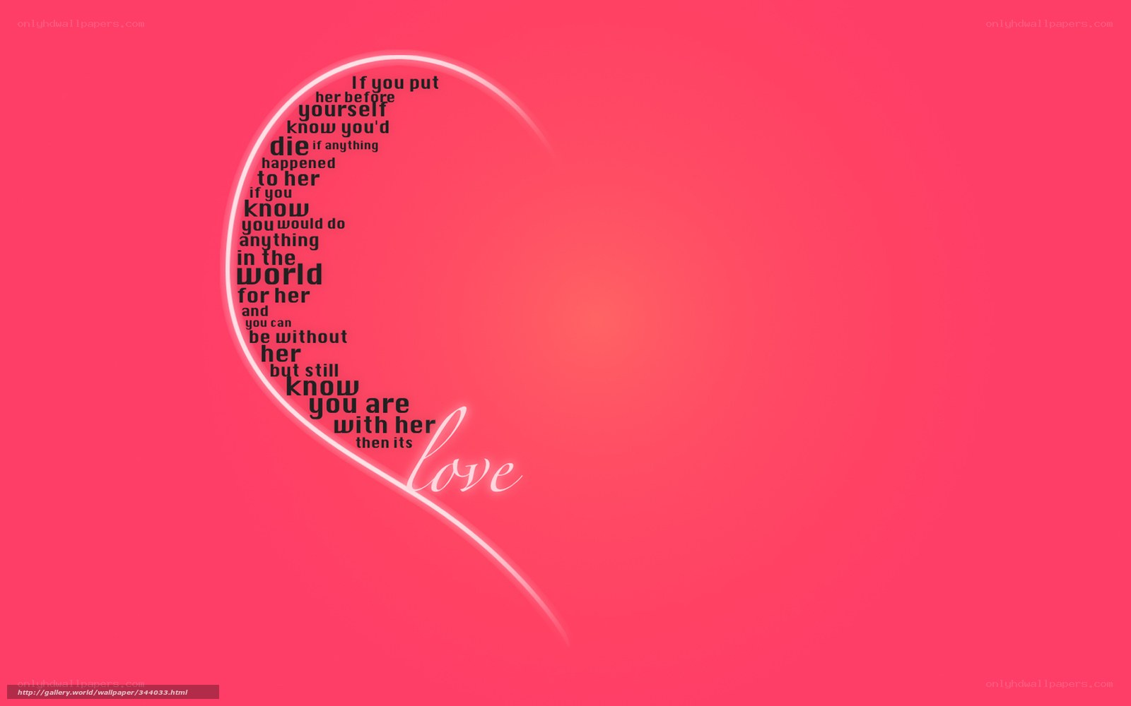 Love heart quote wallpaper