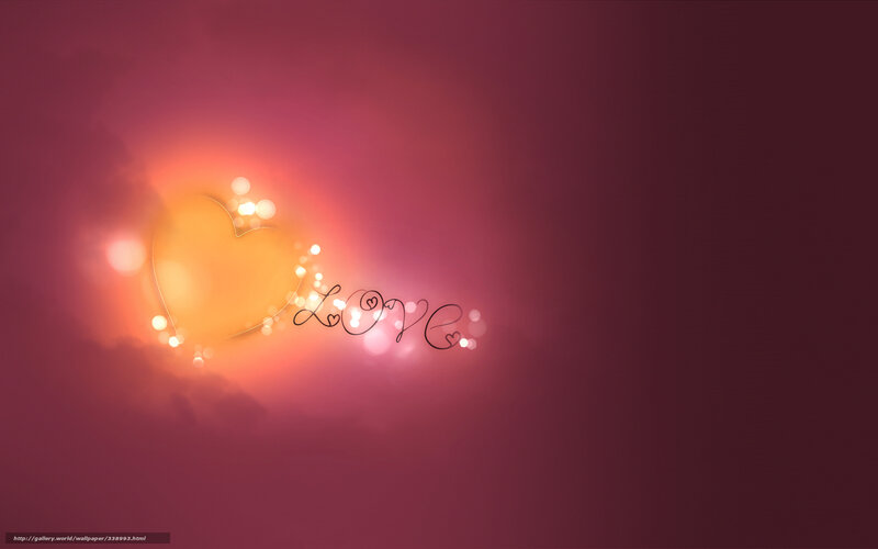Love heart with glowing lights