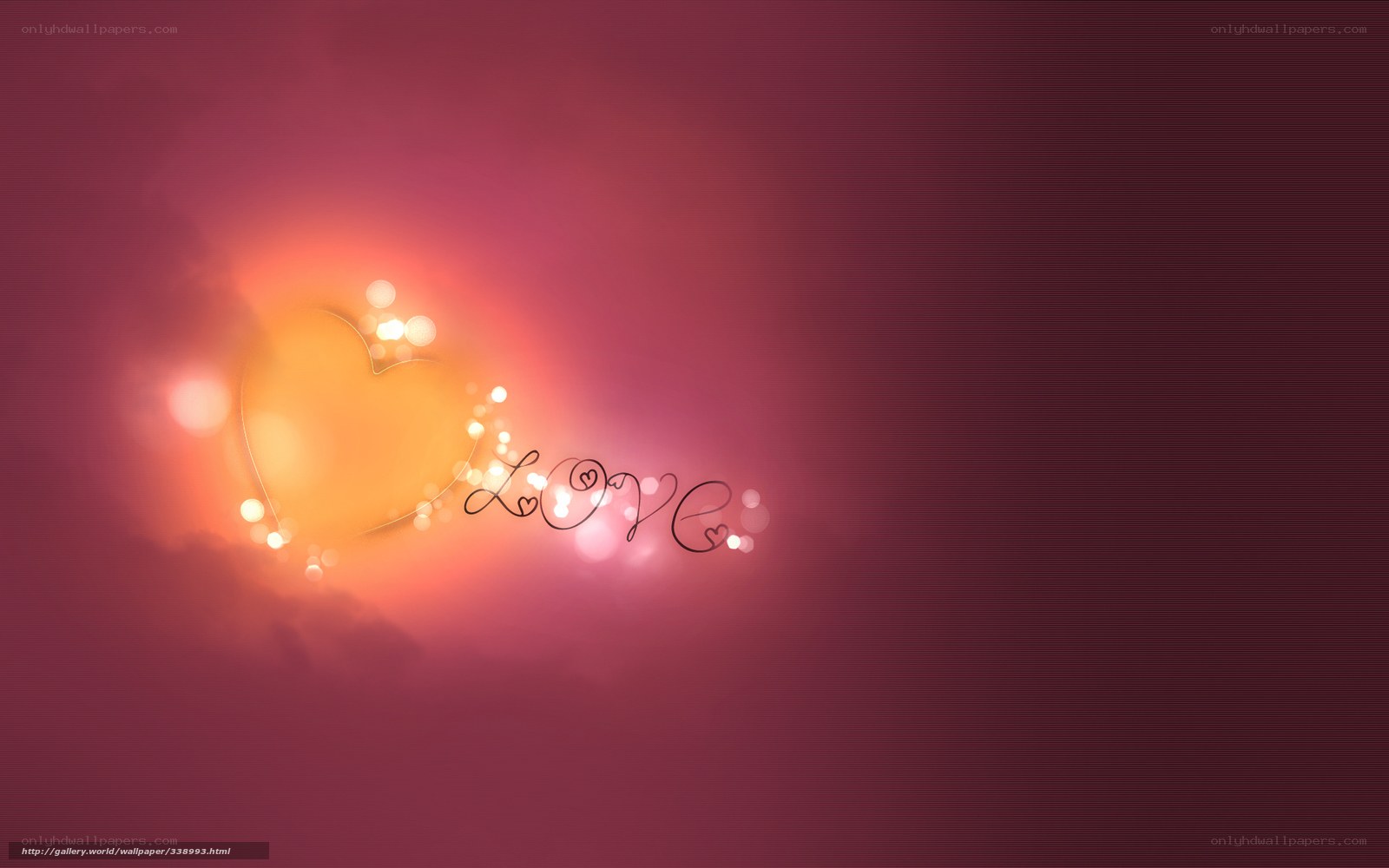 Love heart with glowing lights