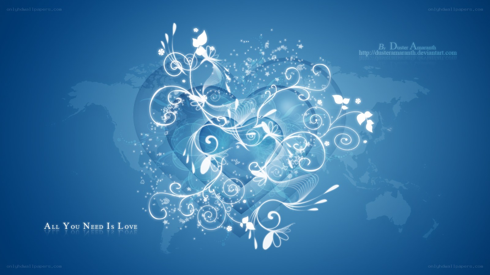 love heart with world map