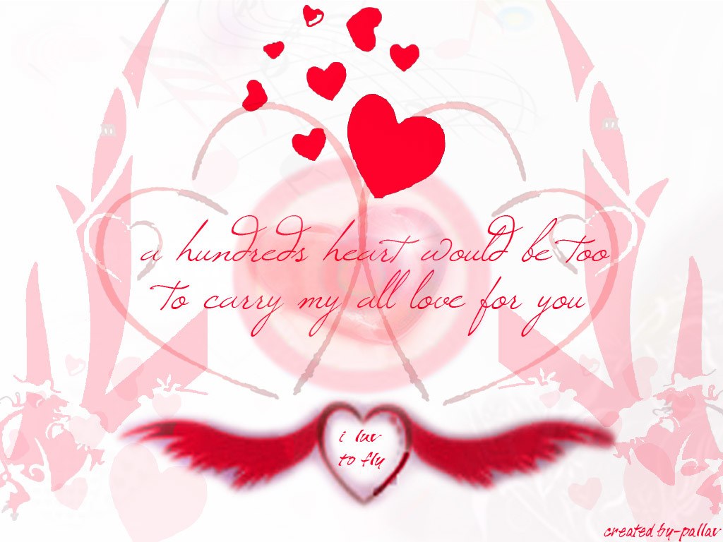 love hearts and wings