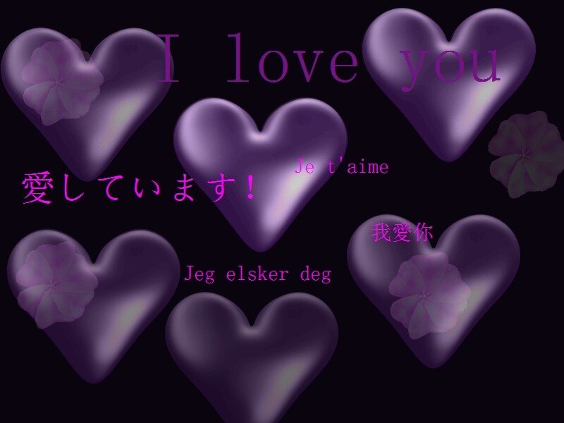 Love hearts in multiple languages