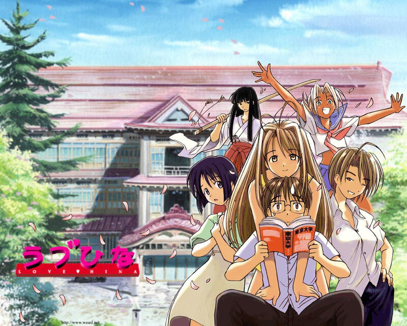 Love Hina anime group scene