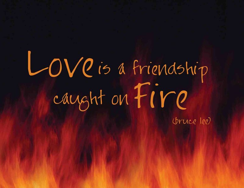 love is a friendship caught on fire