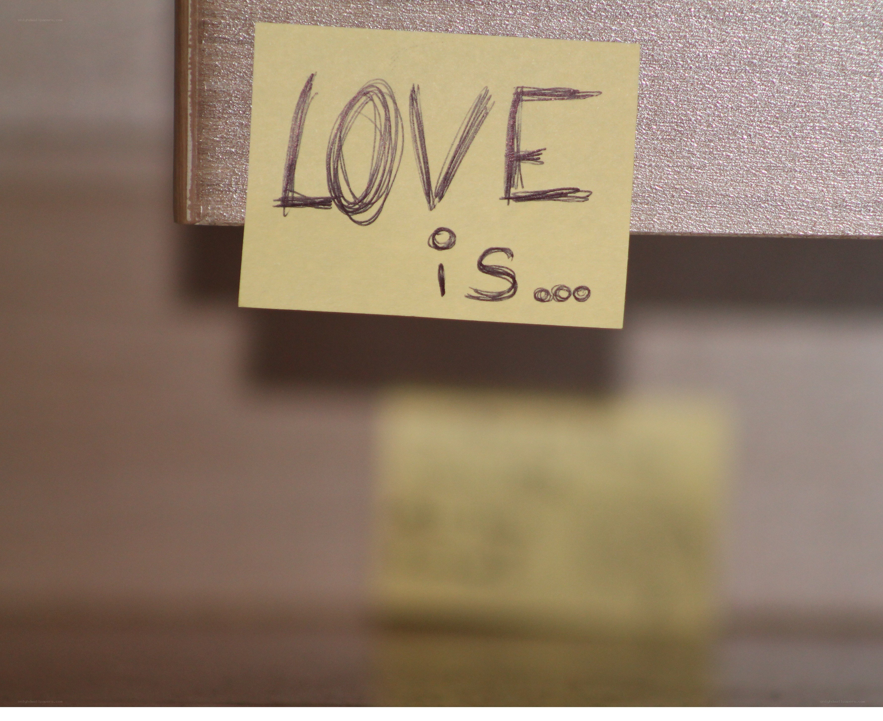 Love is... note on fridge