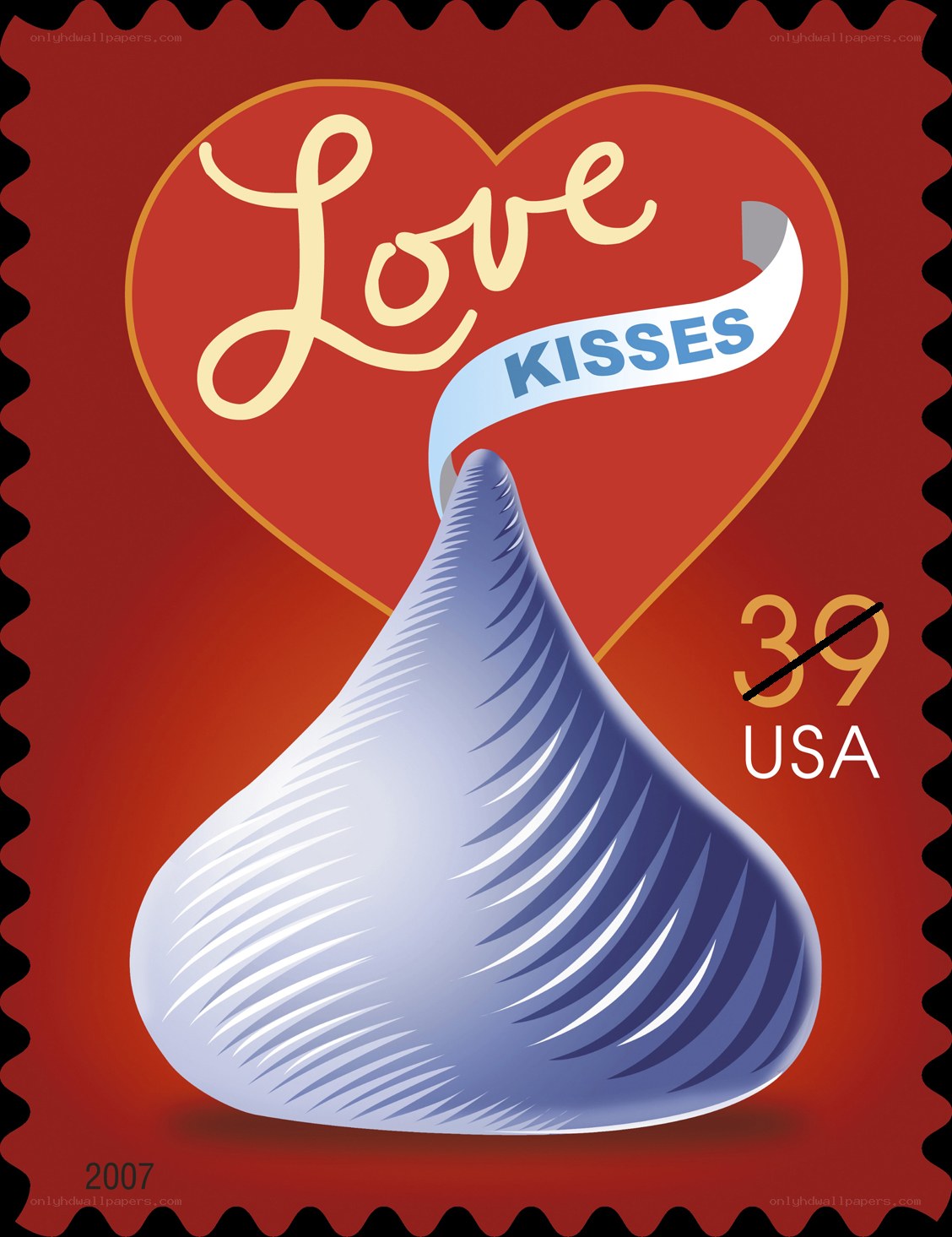 Love Kisses stamp design