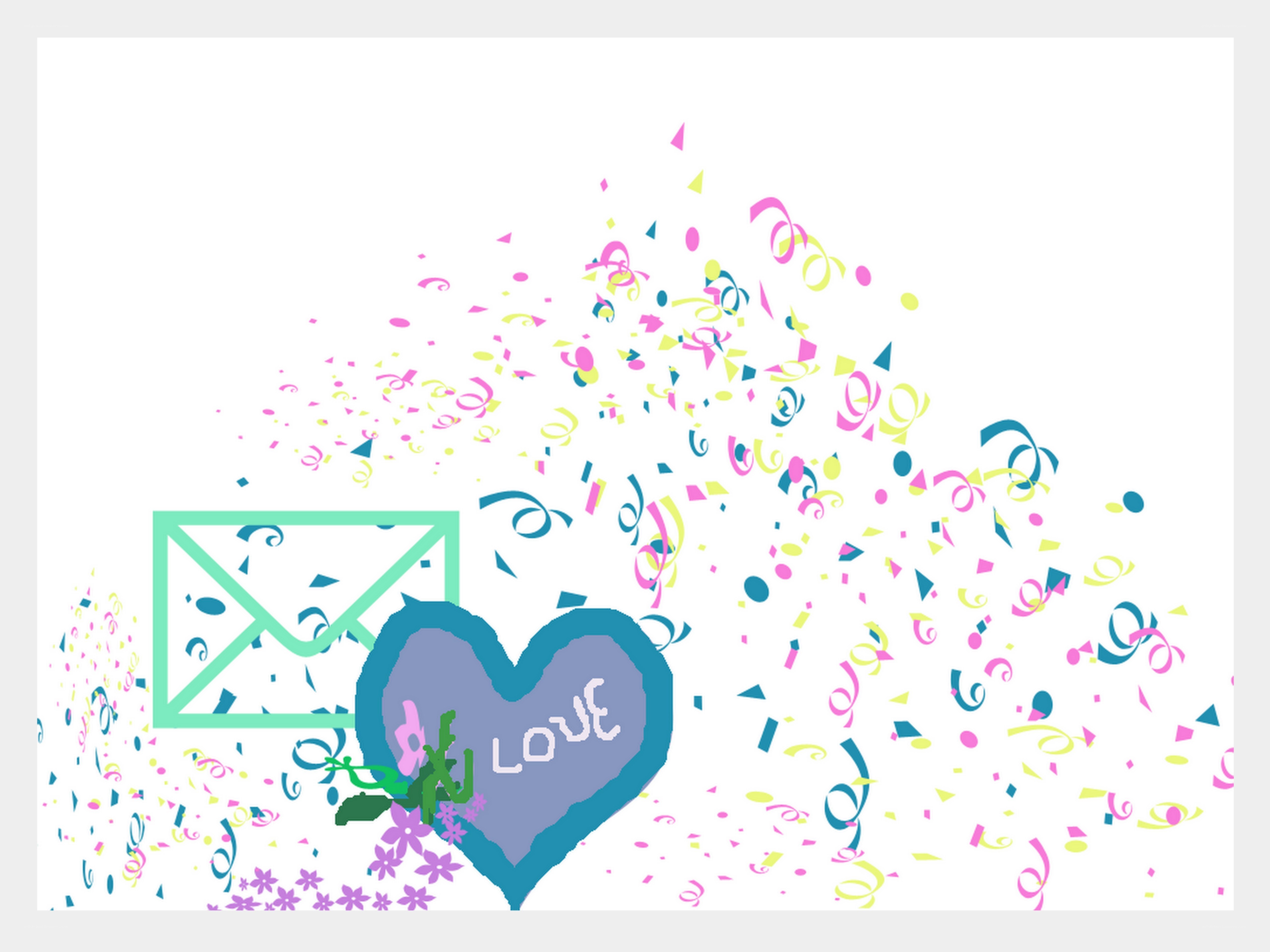 Love letter with confetti