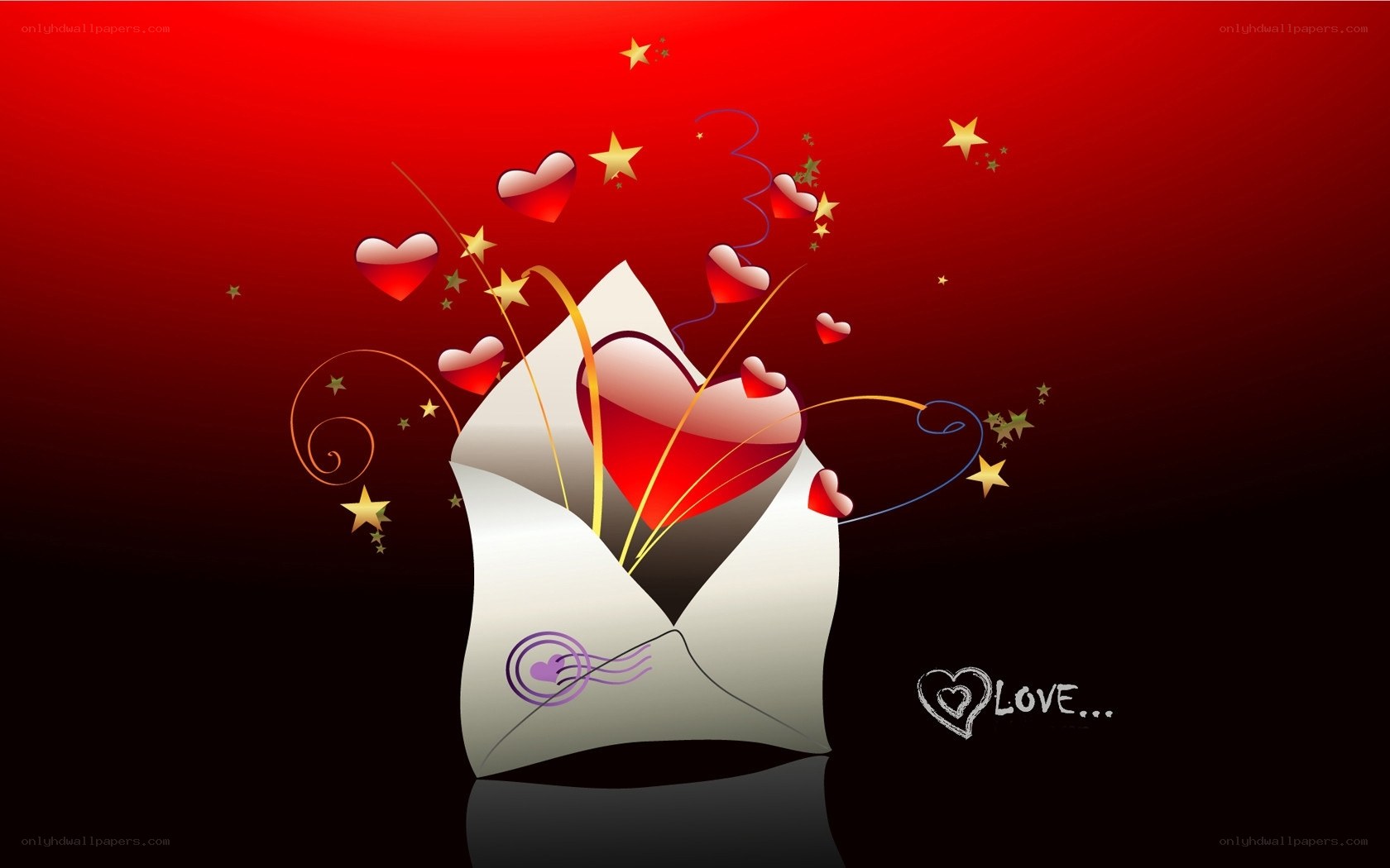 Love letter with hearts