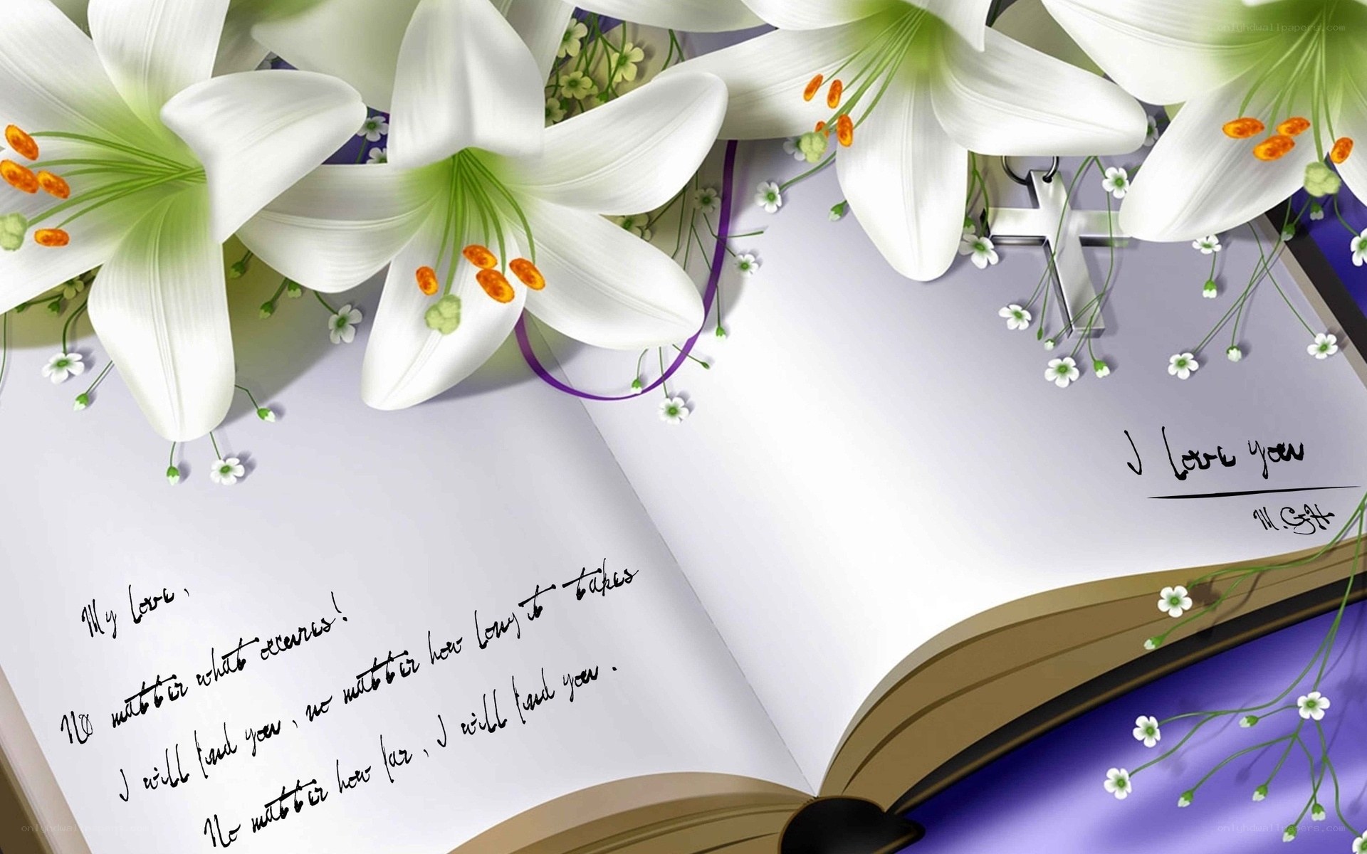 love letter with lilies