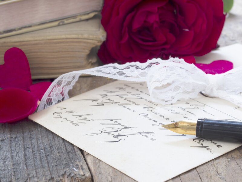 Love Letter with Rose — Red