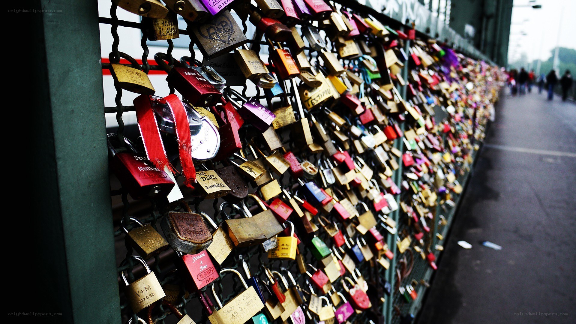 Love locks on a bridge